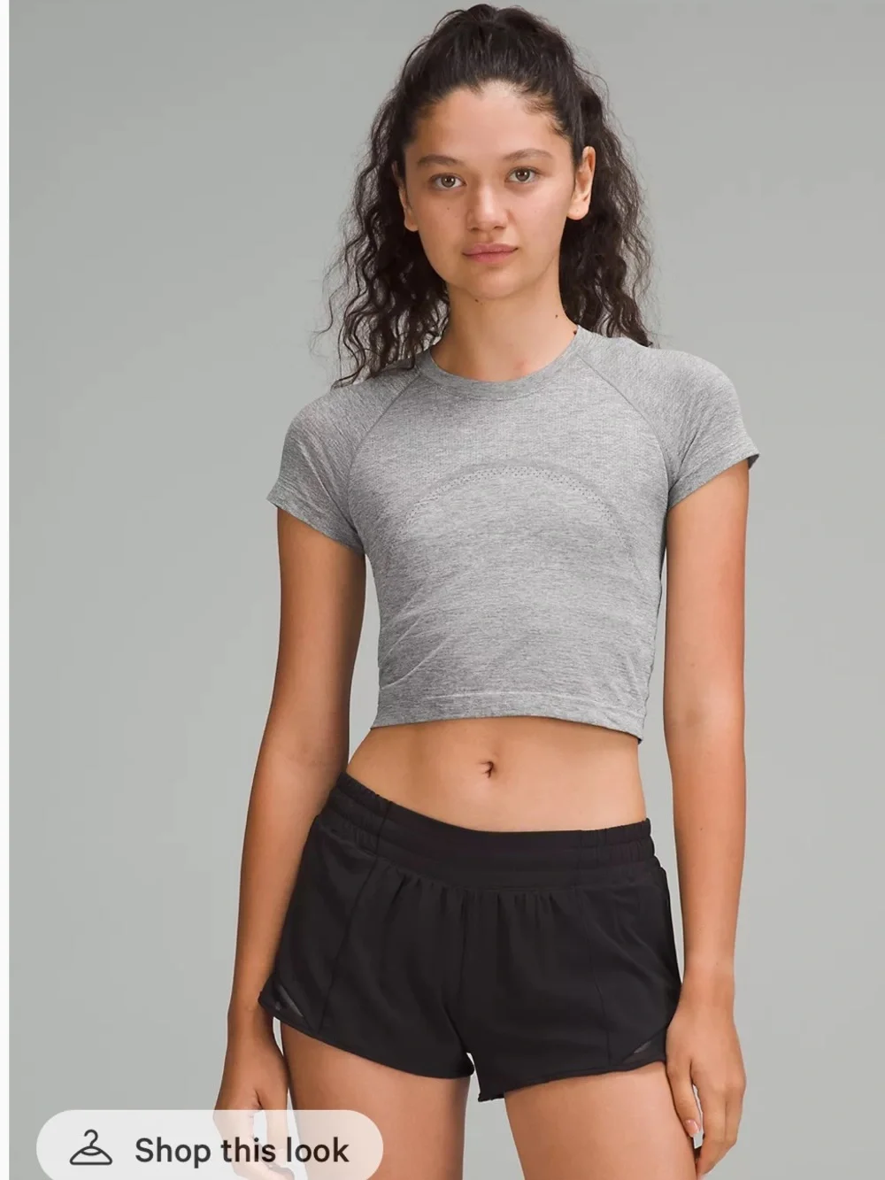 lululemon athletica Heathered Gray Crop Top